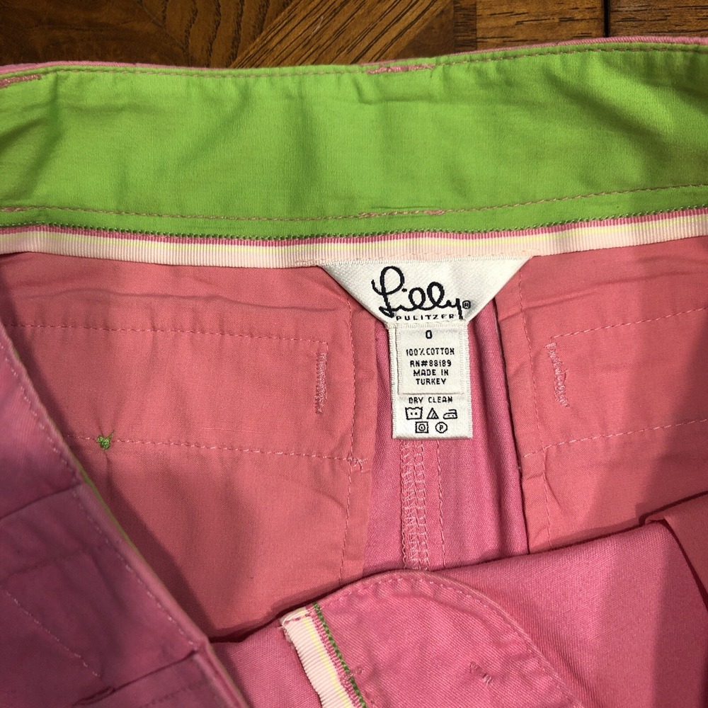 LILLY PULITZER Women's Size 0 Pink Skirt Cotton Mini Palm Tree Pockets - Picture 9 of 13